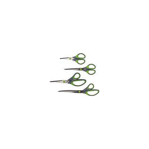 q-connect-forbici-softgrip-lame-asimmetriche-grigio-verde-24-9-cm-kf00755