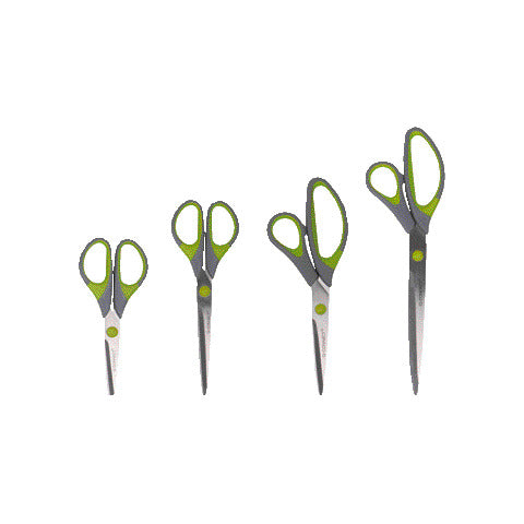 q-connect-forbici-softgrip-lame-asimmetriche-grigio-verde-24-9-cm-kf00755