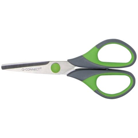 q-connect-forbici-softgrip-lame-simmetriche-grigio-verde-14-cm-kf00752