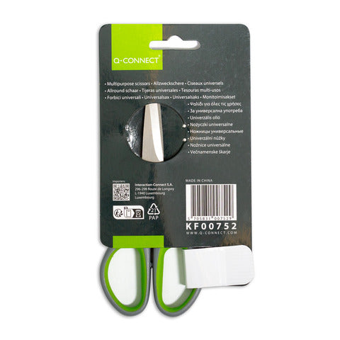 q-connect-forbici-softgrip-lame-simmetriche-grigio-verde-14-cm-kf00752