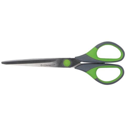 q-connect-forbici-softgrip-lame-simmetriche-grigio-verde-17-5-cm-kf00753