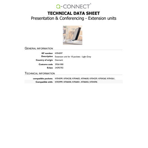 q-connect-modulo-estensione-leggio-grigio-chiaro-kf04597