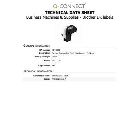 q-connect-nastro-compatibile-brother-dk-11201-multiuso-carta-bianca-17x54-mm-rotolo-400-etichette-kf18802