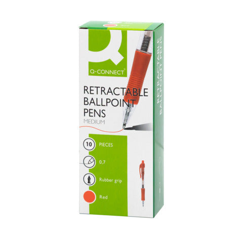 q-connect-penna-sfera-pulsante-punta-m-rosso-conf-10-kf00269