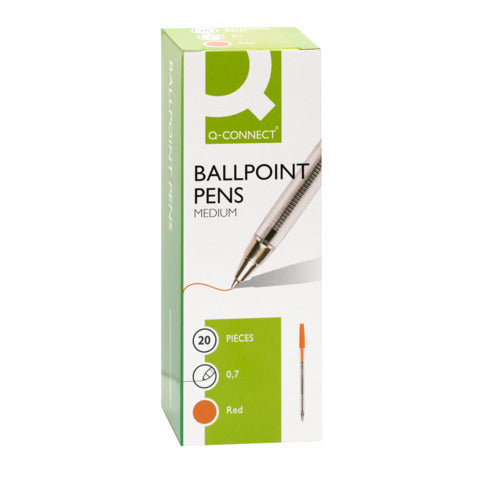 q-connect-penna-sfera-tratto-m-rosso-conf-20-pezzi-kf34044