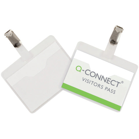 q-connect-portabadge-plastica-90x60-mm-clip-visitor-badge-apertura-superiore-conf-25-kf01560