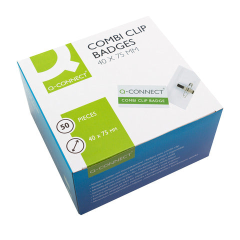 q-connect-portabadge-plastica-clip-spilla-75x40-mm-conf-50-kf01568