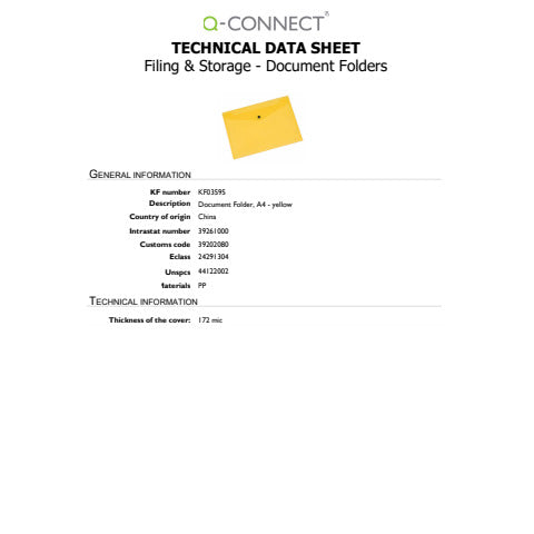 q-connect-portadocumenti-bottone-a4-ppl-giallo-kf03595