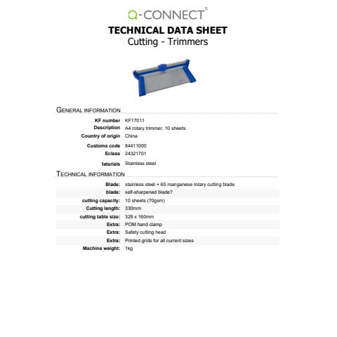 q-connect-taglierina-rullo-grigio-blu-fino-10-ff-a4-kf17011