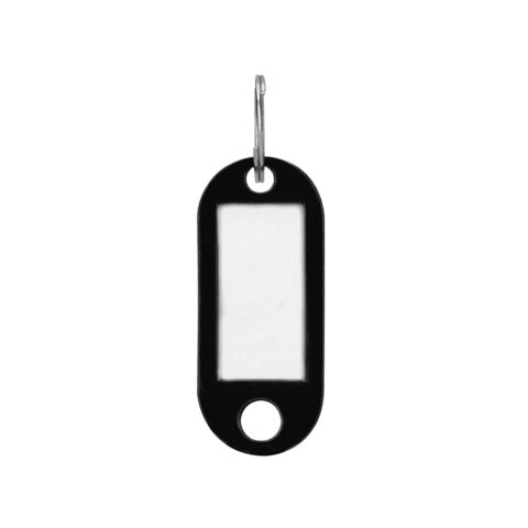 q-connect-targhetta-portachiavi-standard-plastica-5x2-2-cm-nero-confezione-10-pezzi-kf10875