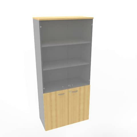 quadrifoglio-armadio-alto-ante-basse-faggio-alte-vetro-scocca-trama-antracite-90x45xh-200-cm-ece490v-fa-ta-ge