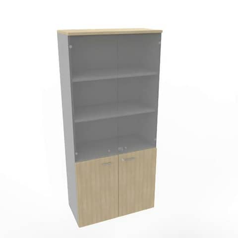 quadrifoglio-armadio-alto-ante-basse-rovere-alte-vetro-scocca-trama-antracite-90x45xh-200-cm-ece490v-rk-ta-ge
