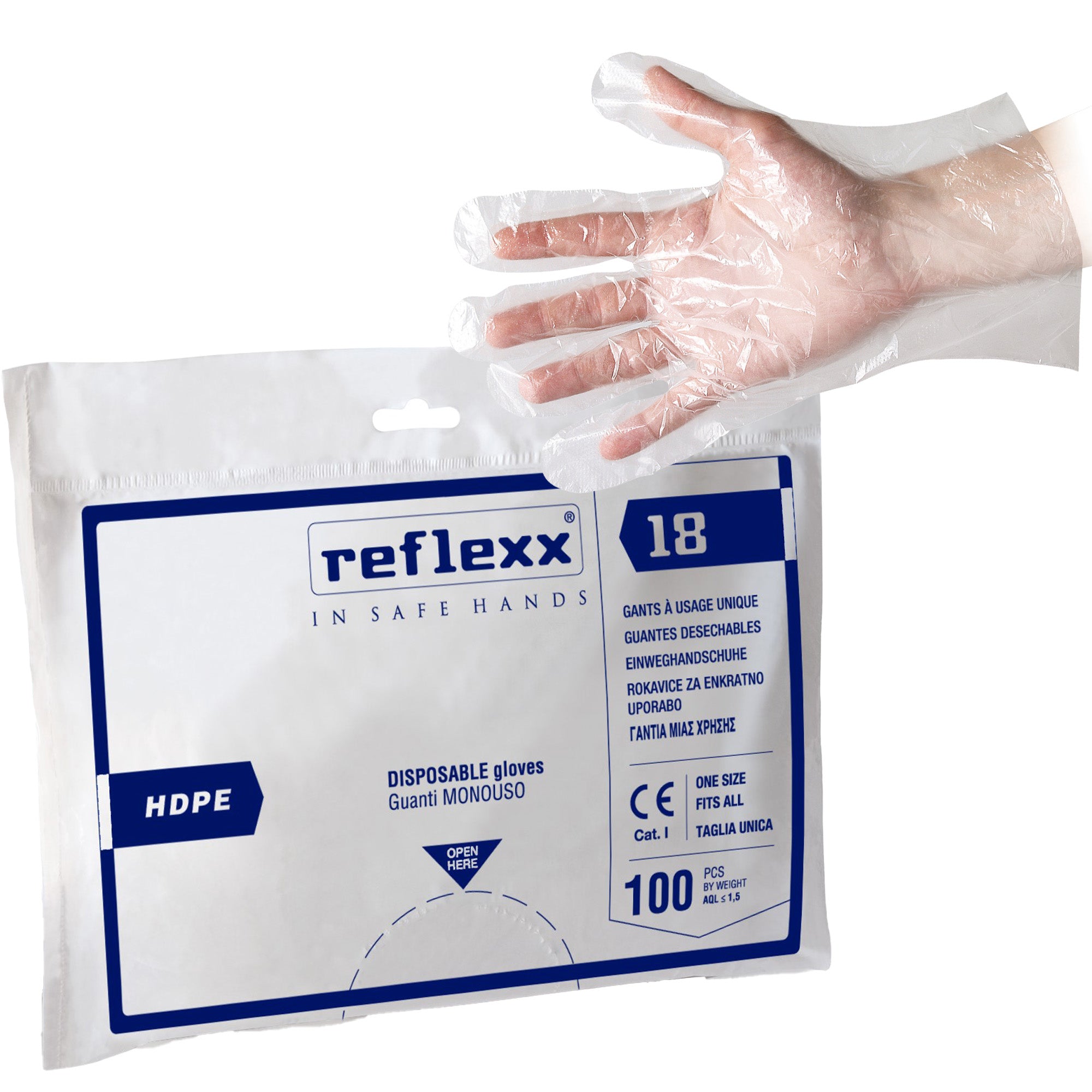 reflexx-conf-100-guanti-hdpe-r18-taglia-unica-trasparente