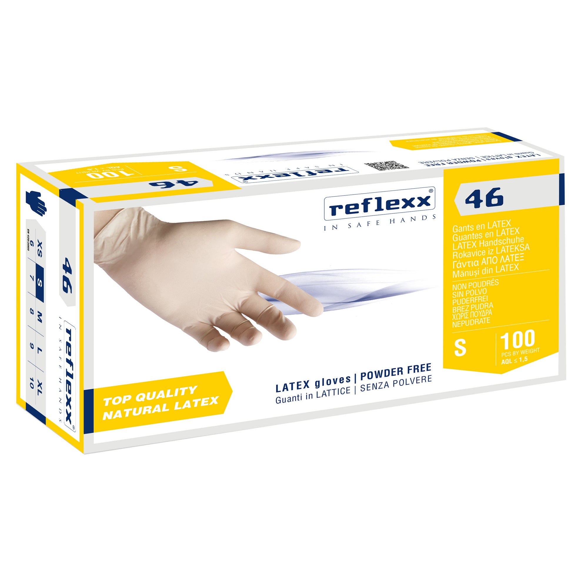 reflexx-conf-100-guanti-lattice-s-polvere-r46-taglia-s-bianchi