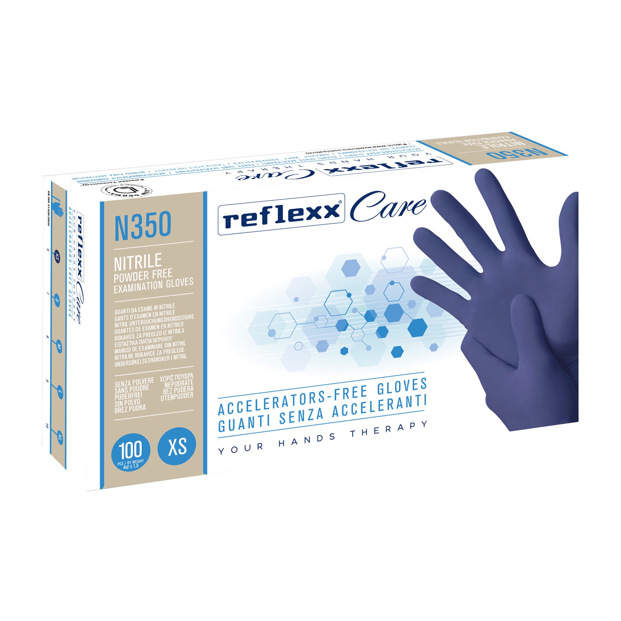 reflexx-conf-100-guanti-nitrile-ipoallergenici-n350-s-acceleranti-taglia-xs-blu