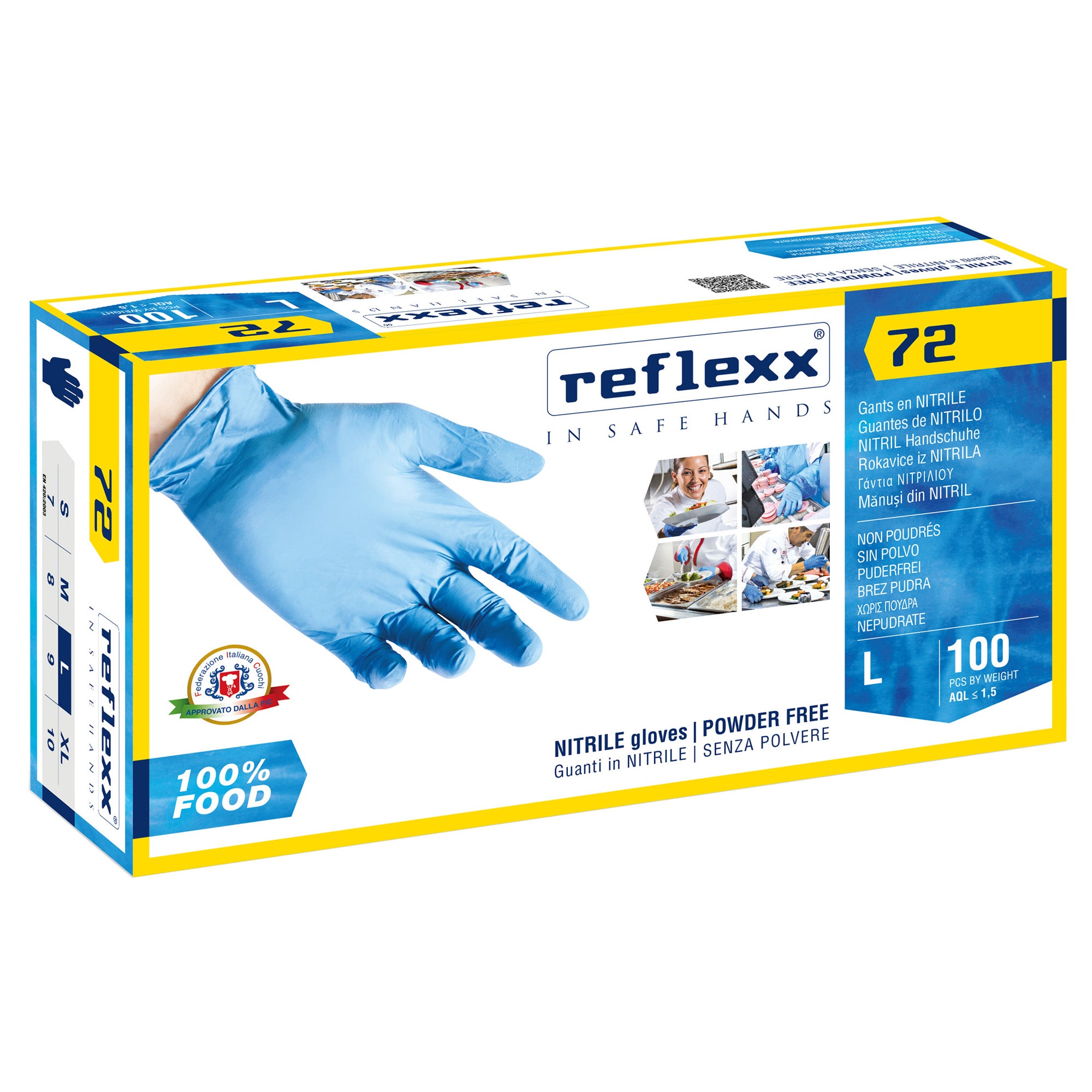 reflexx-conf-100-guanti-nitrile-r72-taglia-l-azzurri-foodline