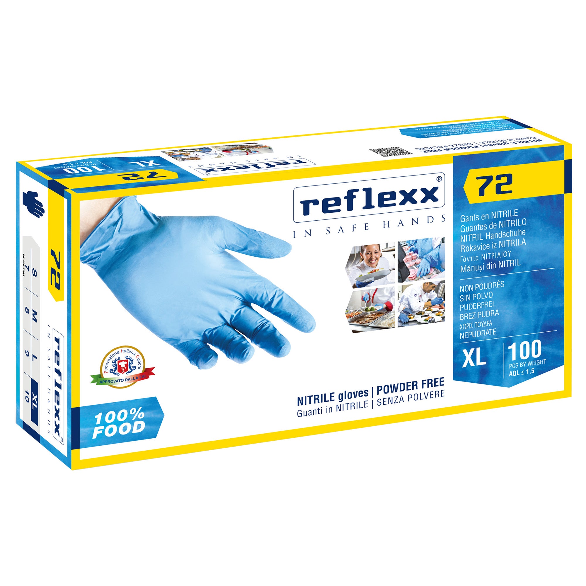 reflexx-conf-100-guanti-nitrile-r72-taglia-xl-azzurri-foodline