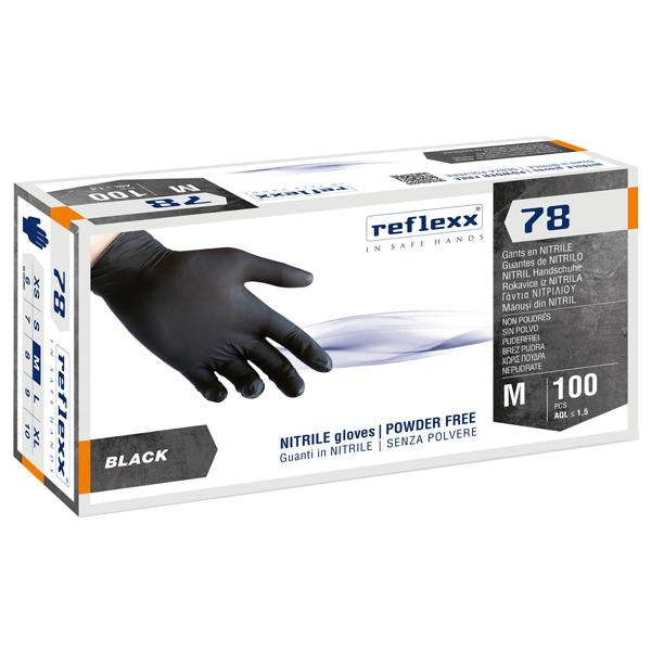 reflexx-conf-100-guanti-nitrile-r78-s-polvere-tg-m-nero