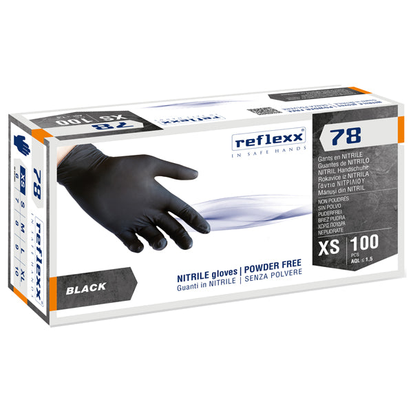 reflexx-conf-100-guanti-nitrile-r78-s-polvere-tg-xs-nero