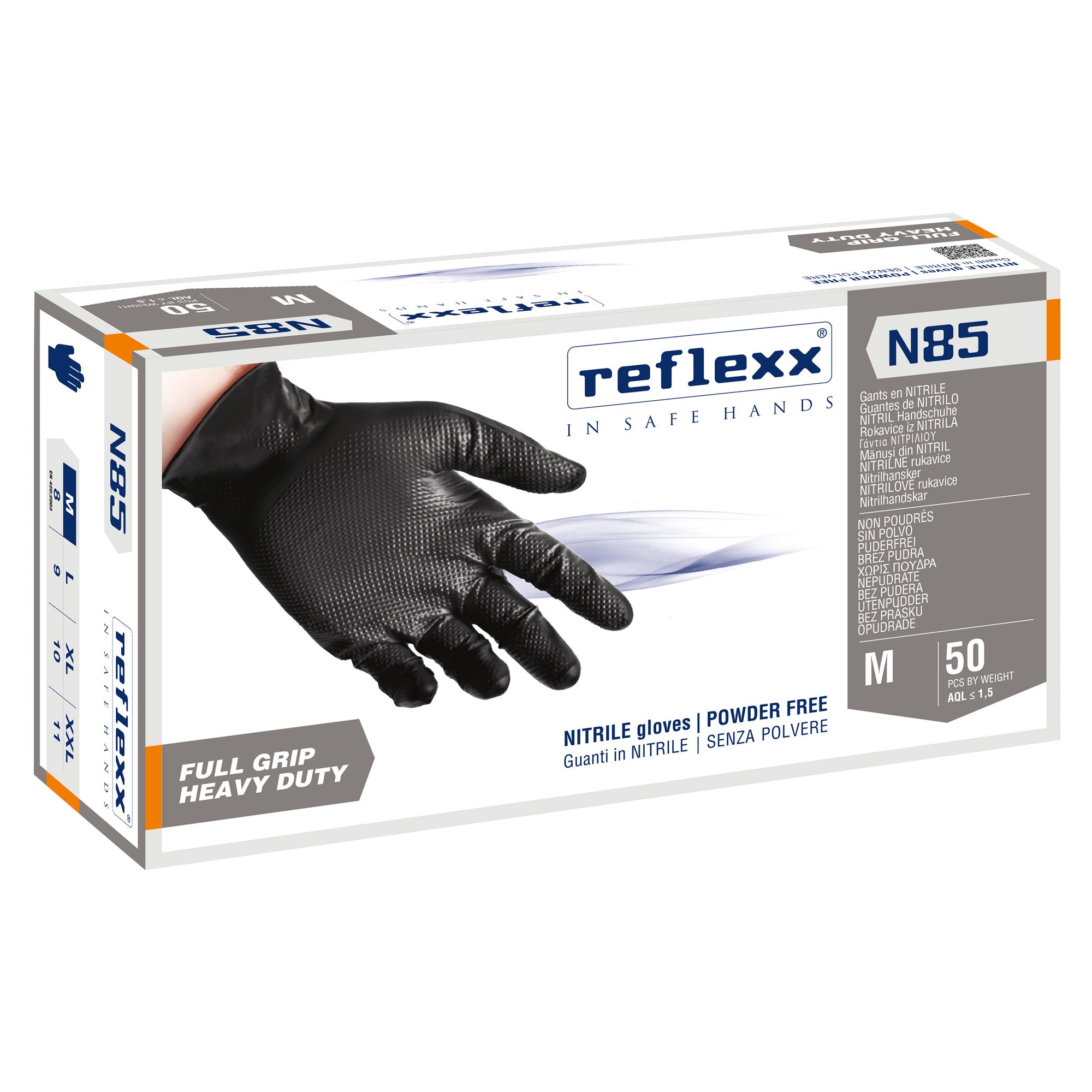 reflexx-conf-50-guanti-nitrile-n85b-nero-tg-m-ultra-resistenti