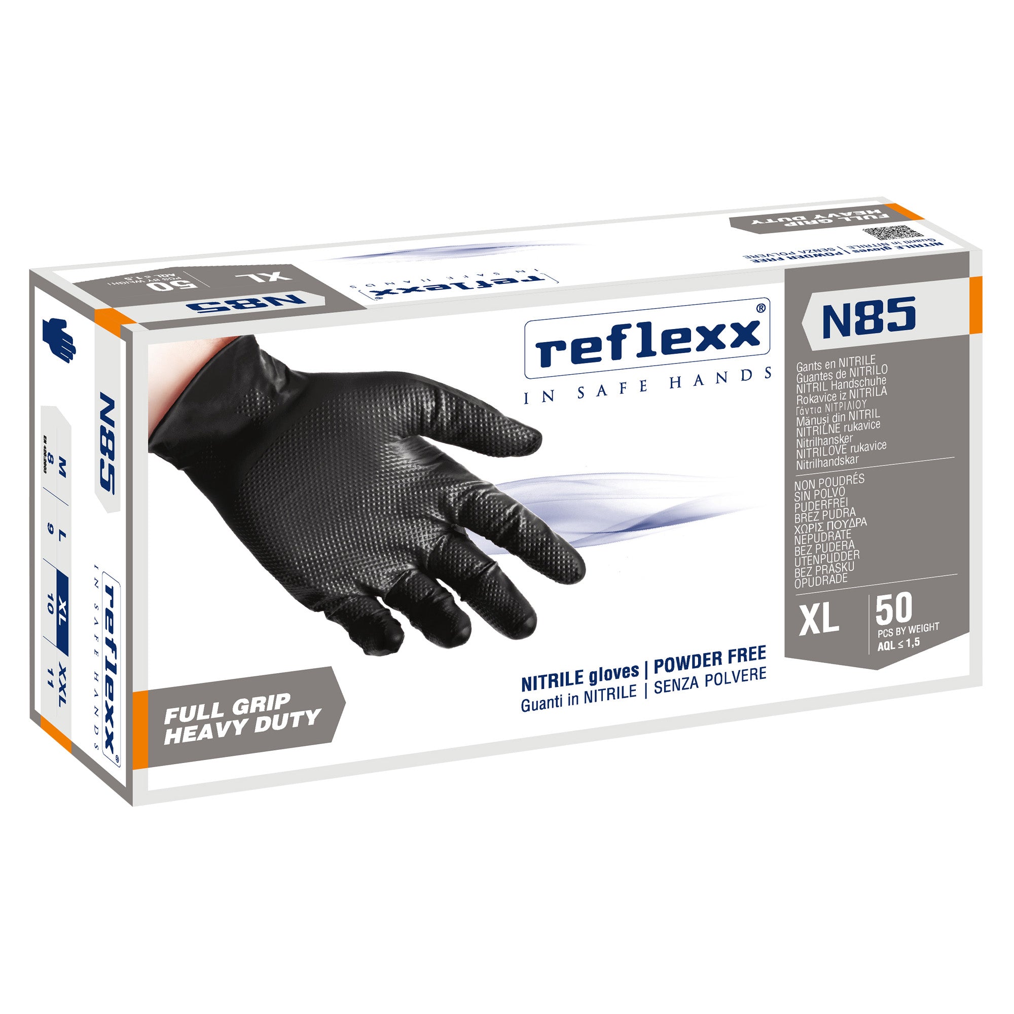 reflexx-conf-50-guanti-nitrile-n85b-nero-tg-xl-ultra-resistenti