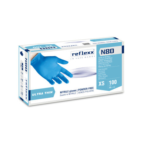 reflexx-guanti-monouso-nitrile-senza-polvere-pulizia-igiene-ambidestri-tg-xs-dpi-cat-iii-conf-100-pz-n80b-xs