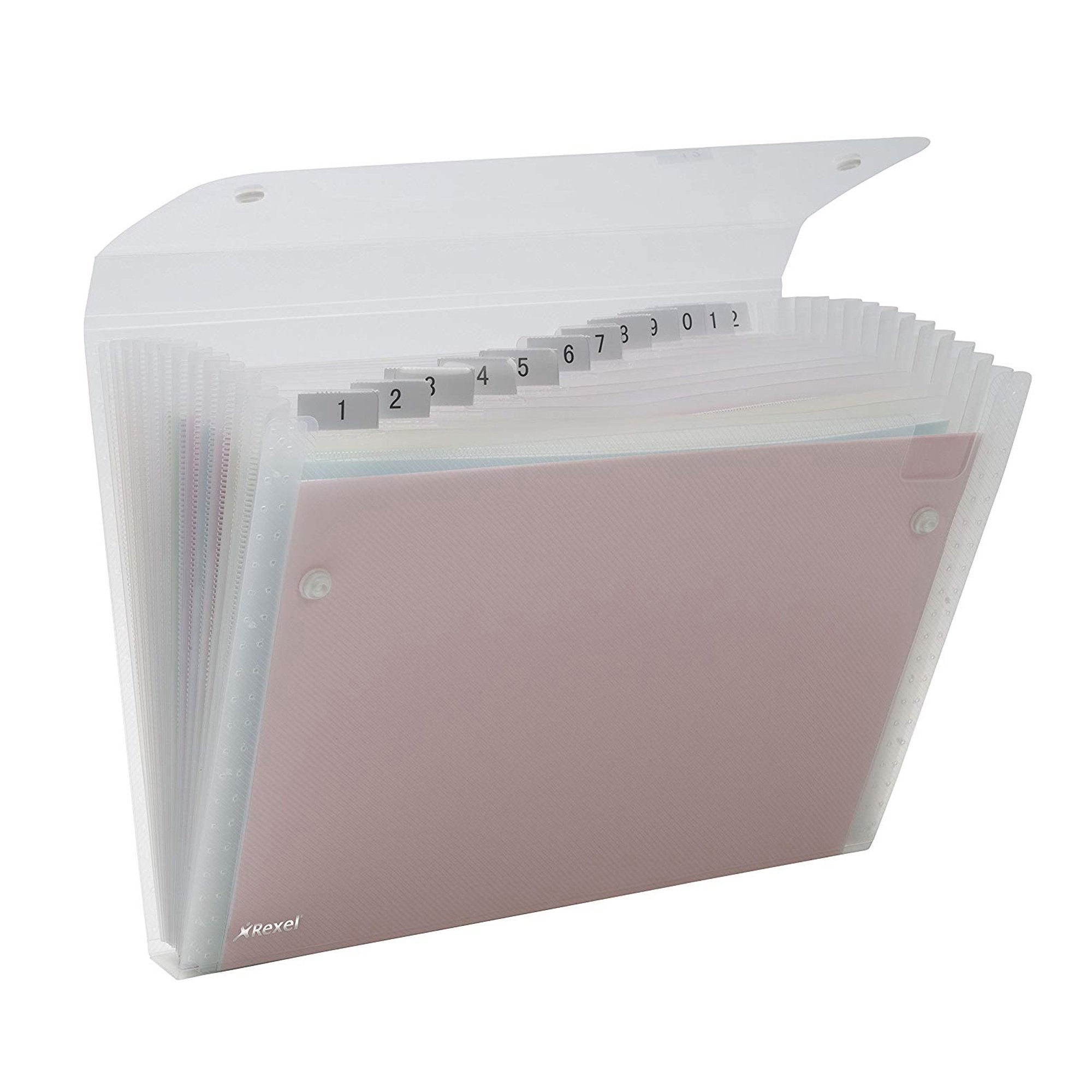 rexel-cartella-13-tasche-22x30cm-trasparente-ice
