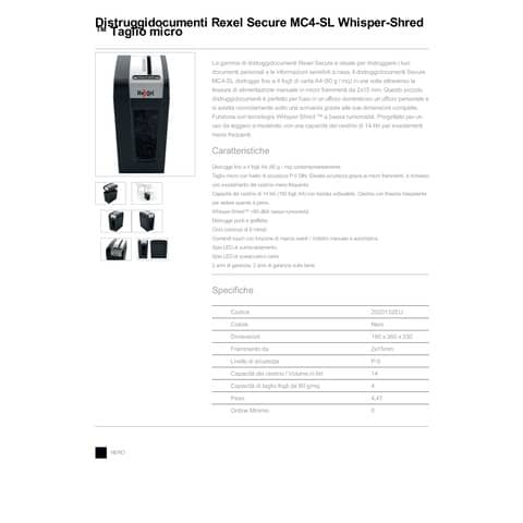 rexel-distruggidocumenti-secure-mc4-sl-nero-microframmenti-2x15-mm-2020132eu