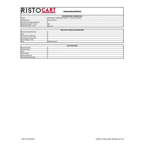 ristocart-cartellini-porta-dont-disturb-carta-usomano-conf-250-pz-20x7-cm-dnt001250