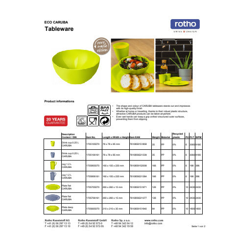 rotho-bicchieri-caruba-lime-pp-impilabili-250-ml-conf-6-pz-f717051