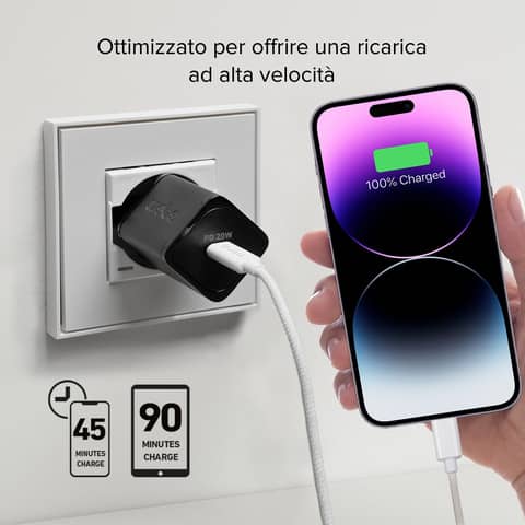 sbs-caricatore-parete-gan-1x-type-c-pd-20w-nero-tetrgan1c20k