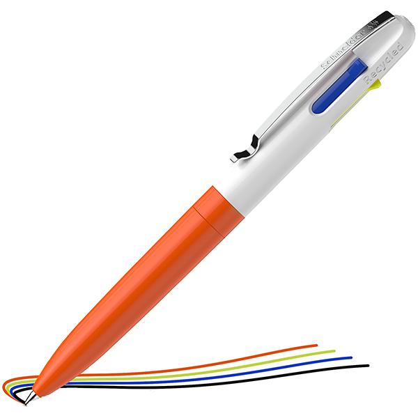schneider-penna-sfera-take-4-quattro-colori-punta-m-fusto-arancione-fluo