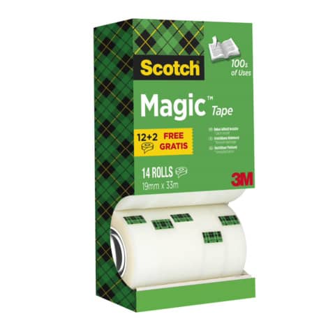 scotch-nastro-adesivo-scotch-magic-810-19-mm-x-33-m-trasparente-opaco-value-pack-12-rotoli-2-gratis-8-1933r14tpr