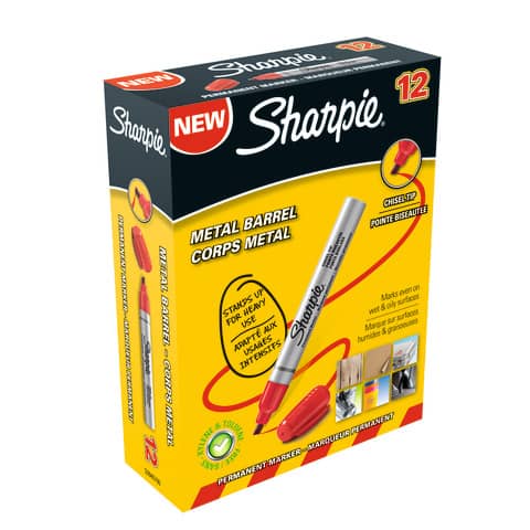 sharpie-marcatore-permanente-metal-punta-scalpello-1-2-5-5-mm-conf-12-rosso-s0945790