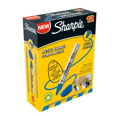 sharpie-marcatore-permanente-metal-punta-tonda-1-4-mm-conf-12-blu-s0945730