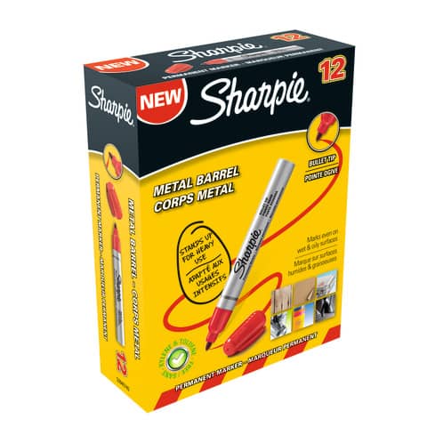 sharpie-marcatore-permanente-metal-punta-tonda-1-4-mm-conf-12-rosso-s0945740