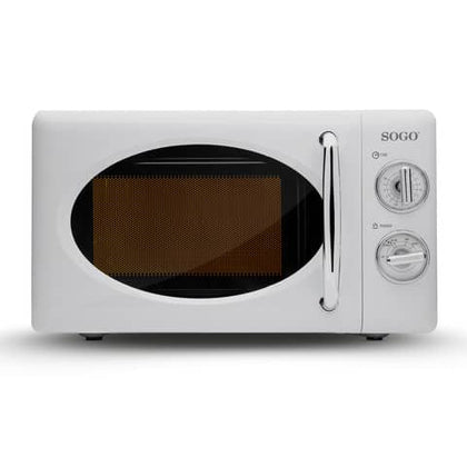 Micro-ondes Rétro SOGO SS-890 - 20L - 700W - 5 Niveaux Puissance - Blanc - Style Vintage