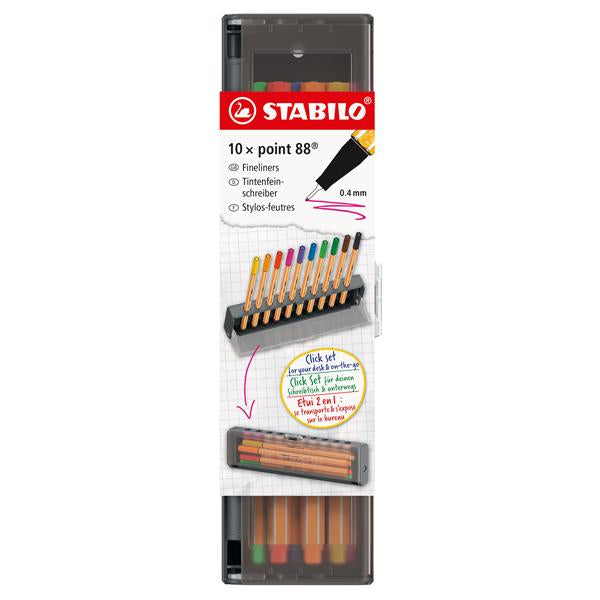stabilo-click-set-10-fineliner-point-88-colori-assortiti