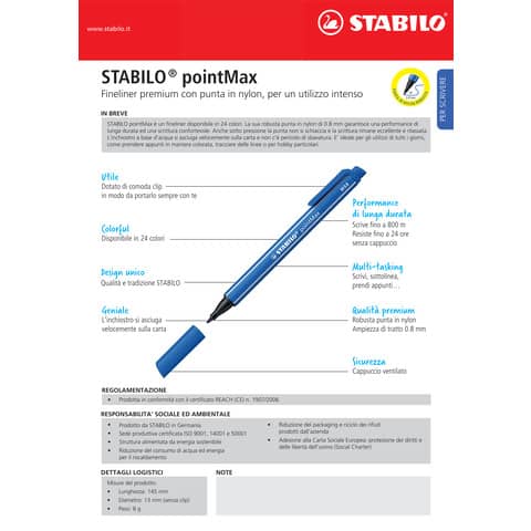 stabilo-fineliner-pointmax-0-8-mm-blu-oltremare-488-32