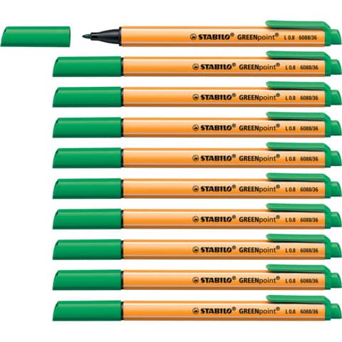 stabilo-penna-punta-fibra-greenpoint-0-8-mm-nero-6088-46