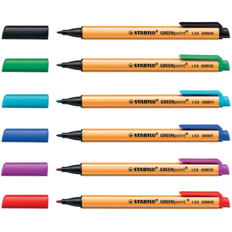 stabilo-penna-punta-fibra-greenpoint-0-8-mm-rosso-6088-40