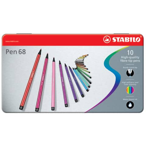 stabilo-pennarelli-pen-68-1-mm-scatola-metallo-assortiti-conf-10-pezzi-6810-6