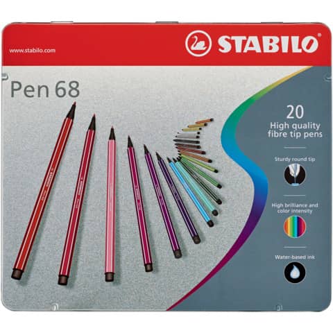 stabilo-pennarelli-pen-68-1-mm-scatola-metallo-assortiti-conf-20-pezzi-6820-6