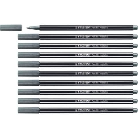 stabilo-pennarelli-pen-68-metallic-1-mm-argento-68-805