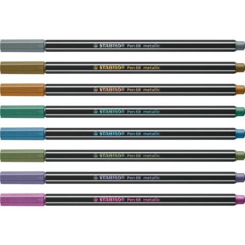 stabilo-pennarelli-pen-68-metallic-1-mm-argento-68-805