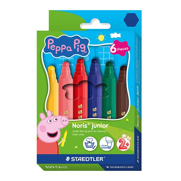 staedtler-astuccio-6pz-pennarello-jumbo-noris-junior-peppa-pig-colori-assortiti