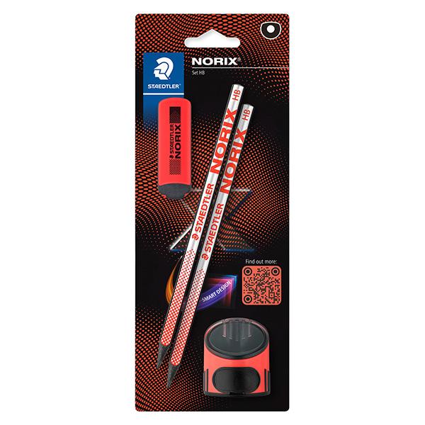 staedtler-set-2-matite-hb-temperamatite-gomma-norix-corallo