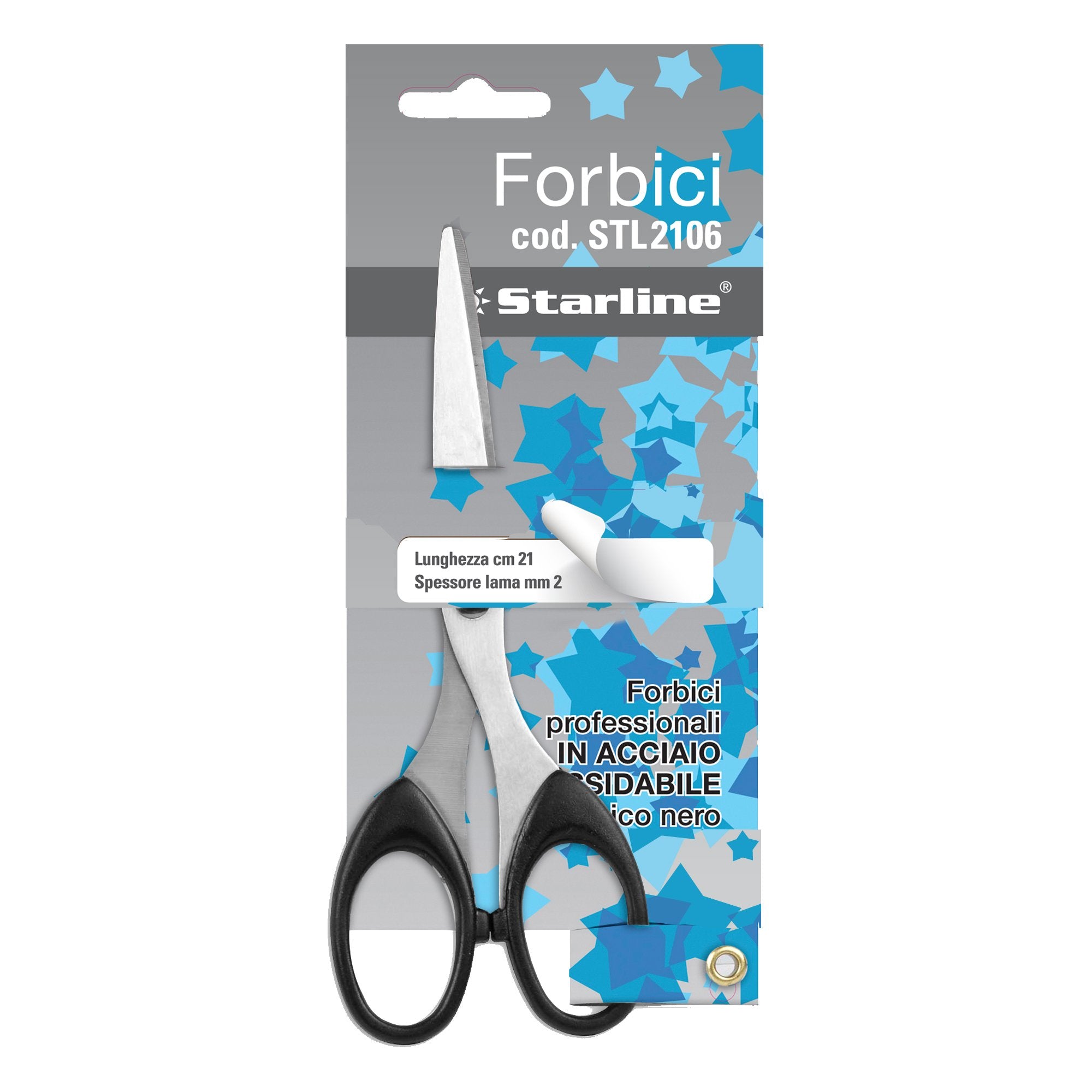 starline-forbici-21cm-lama-acciaio-impugnatura-nera