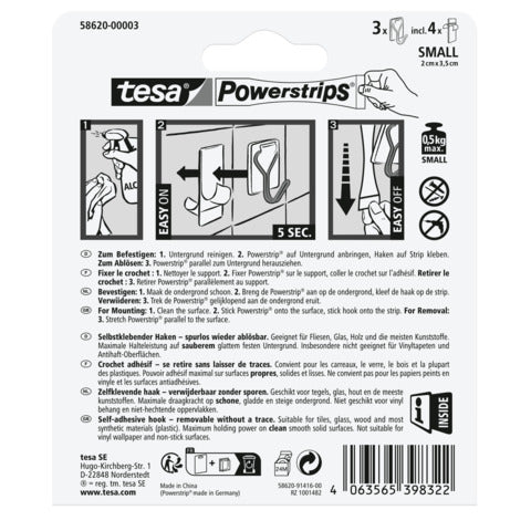 tesa-ganci-autoadesivi-filo-metallico-powerstrips-s-trasparente-conf-3-pz-58620-00001-00