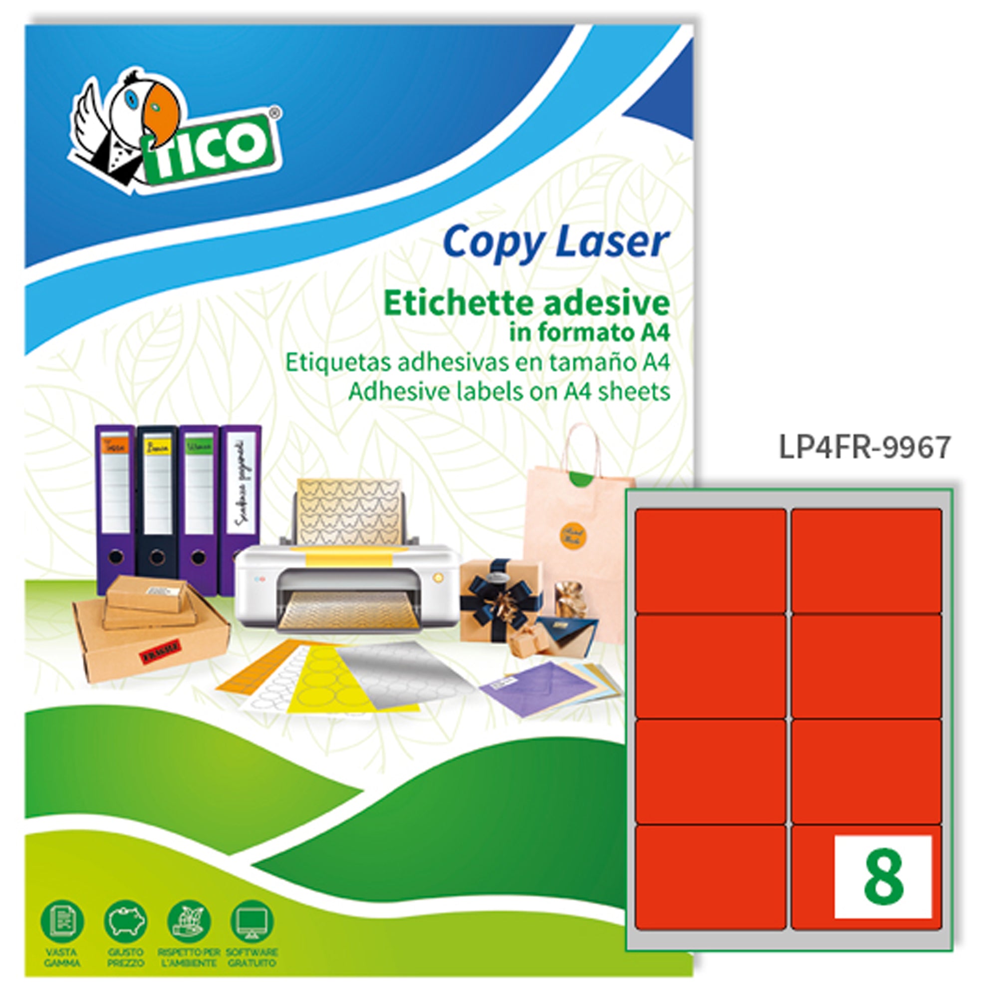 tico-etichetta-adesiva-lp4f-rosso-fluo-70fg-a4-99-1x67-7mm-8et-fg